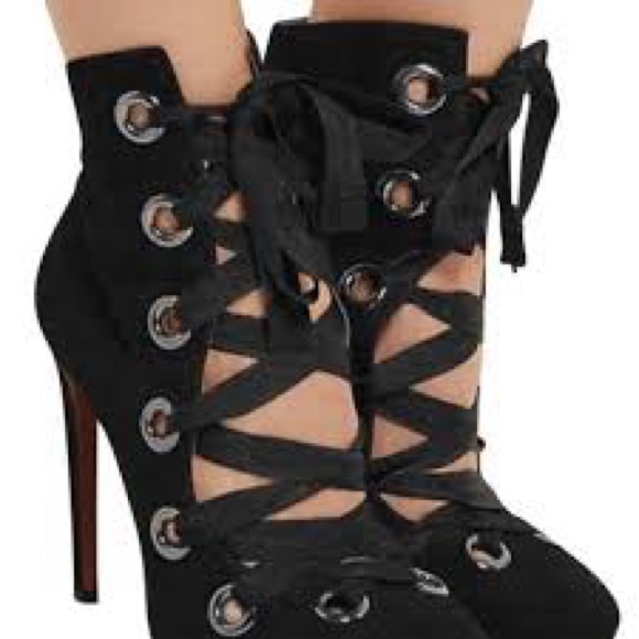 Alaïa Black Suede Booties Size 38 - Picture 2 of 3